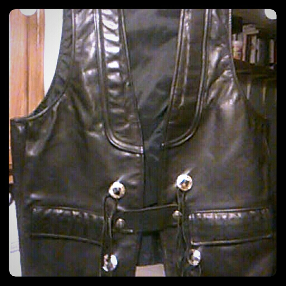 Black Leather Vest